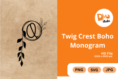 Twig Crest Boho Monogram Product Image 1