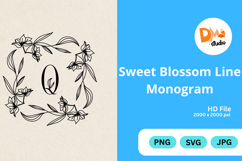 Sweet Blossom Line Monogram Product Image 1