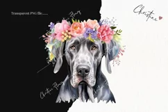 Watercolor Dogs with Flower Crowns Clipart | Watercolor Dog Product Image 2