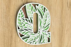 Layered Botanical Alphabet Laser Cut File - Letter Q Product Image 3