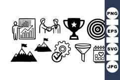 Business Achievement and Goal Icons Vector Set Product Image 1