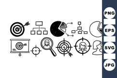 Business Target And Marketing Icon Set Bundle Product Image 1
