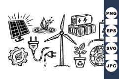 Hand Drawn Renewable Energy Vector Pack Bundle Product Image 1