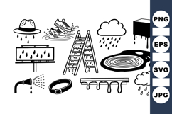 Rain Water Weather Icon Clipart Bundle Set Product Image 1