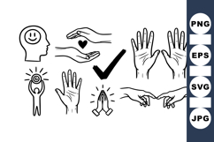 Minimalist Hand Gesture Line Art Vector Pack Product Image 1