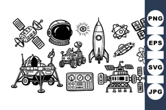 Hand Drawn Space Exploration Vector Clipart Product Image 1