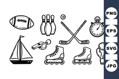 Hand Drawn Sports Equipment Clipart Bundle Product Image 1