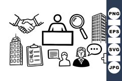 Hand Drawn Business Meeting Icons Bundle Product Image 1