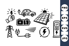 Hand Drawn Eco Energy Icon Pack For Projects Product Image 1