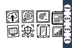 Hand Drawn Technology Icon Bundle for UI Design Product Image 1