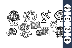 Global Connection Vector Icon Set for Business Product Image 1