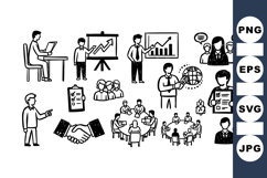Business Meeting Icons Vector Clipart Bundle for Product Image 1