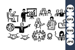 Hand Drawn Business Meeting Icon Set Bundle Product Image 1