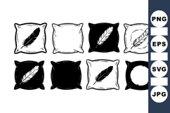 Hand Drawn Feather Pillow Icon Vector Set Product Image 1