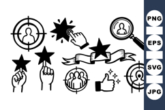 Hand Gesture Icon Set With User Targets Bundle Product Image 1