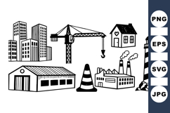 Black And White Urban Icon Vector Set For Design Product Image 1