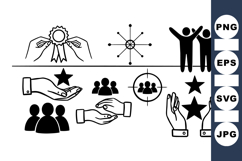 Minimalist Hands And People Icons Vector Set For Product Image 1