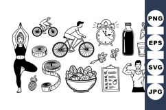 Healthy Lifestyle Vector Clipart Collection for Wellness Product Image 1