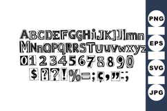 Hand Drawn Sketch Font Alphabet Numbers Punctuation Bundle Product Image 1