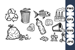Hand Drawn Eco Waste Recycling Clipart Bundle Product Image 1