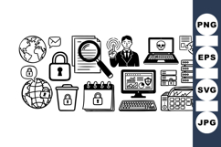 Cybersecurity Technology Icon SVG Bundle for Digital Safety Product Image 1