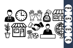 Business Icon Vector Clipart Set For Commercial Use Product Image 1