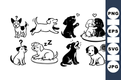 Hand Drawn Cute Puppy Cartoon Clipart Bundle Product Image 1