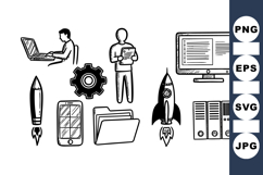 Hand Drawn Business Icons Vector Bundle Product Image 1