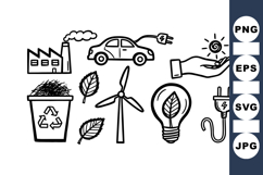Hand Drawn Eco Energy Icon Set For Sustainable Design Product Image 1
