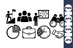 Professional Business Strategy Icon Set Bundle Product Image 1