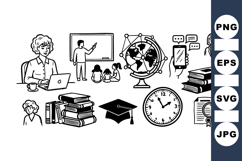 Educational Vector Icon Set for Online Learning and School Product Image 1