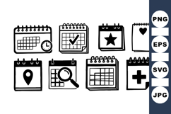 Hand Drawn Calendar Icon SVG Bundle for Planners Product Image 1