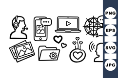 Vector Communication Icons Set for UI Design Product Image 1