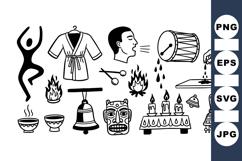 Tribal Ritual Vector Icon Set for Spiritual Crafts Product Image 1