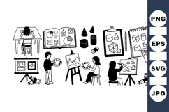 Hand Drawn Art Class Vector Sketches Collection Product Image 1
