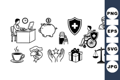 Healthcare Office Icons Vector Clipart Set Product Image 1