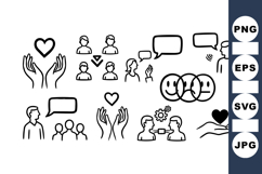 Human Communication Icons Vector Clipart Set Product Image 1