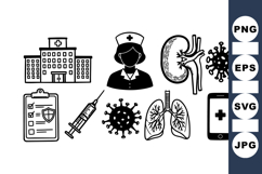 Medical Health Care Vector Clipart Bundle Set Product Image 1