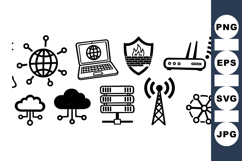Modern Network Technology Icon Bundle for Design Product Image 1