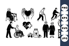 Elderly Care Medical Icon Set for Health Projects Product Image 1