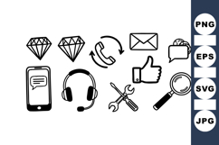 Hand Drawn Communication Icon Vector SVG Collection Product Image 1