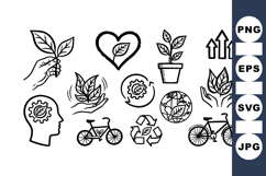 Eco Friendly Vector Icons Bundle for Sustainable Design Product Image 1