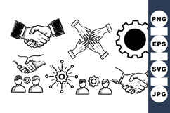 Hand Drawn Business Icons Vector Clipart Set for Teams Product Image 1