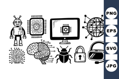 Digital Technology Vector Icon Set For Design Product Image 1