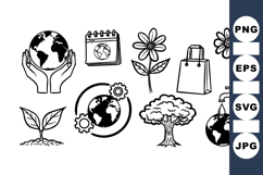 Hand Drawn Sustainability Earth Icons Bundle Product Image 1