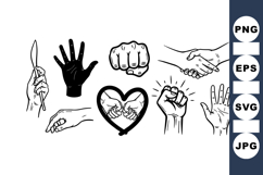 Minimalist Hand Gesture Vector Clipart Bundle Product Image 1