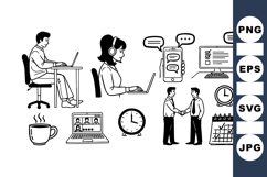 Remote Work Business Icons SVG Bundle for Projects Product Image 1