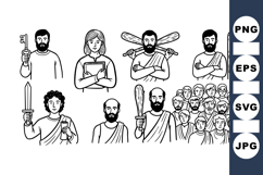 Hand Drawn Biblical Apostle Line Art Collection Set Product Image 1