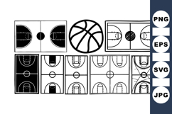 Basketball Court Vector Clipart Collection Set Product Image 1