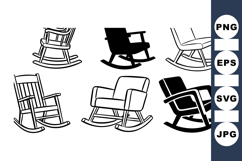 Modern Rocking Chair Vector Clipart Set for Home Decor Product Image 1